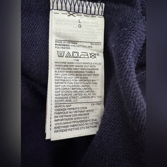 NWT GAP Classic Logo Fleece Batwing Sleeve Fall Warm Winter Crewneck Sweater L - Picture 6 of 8